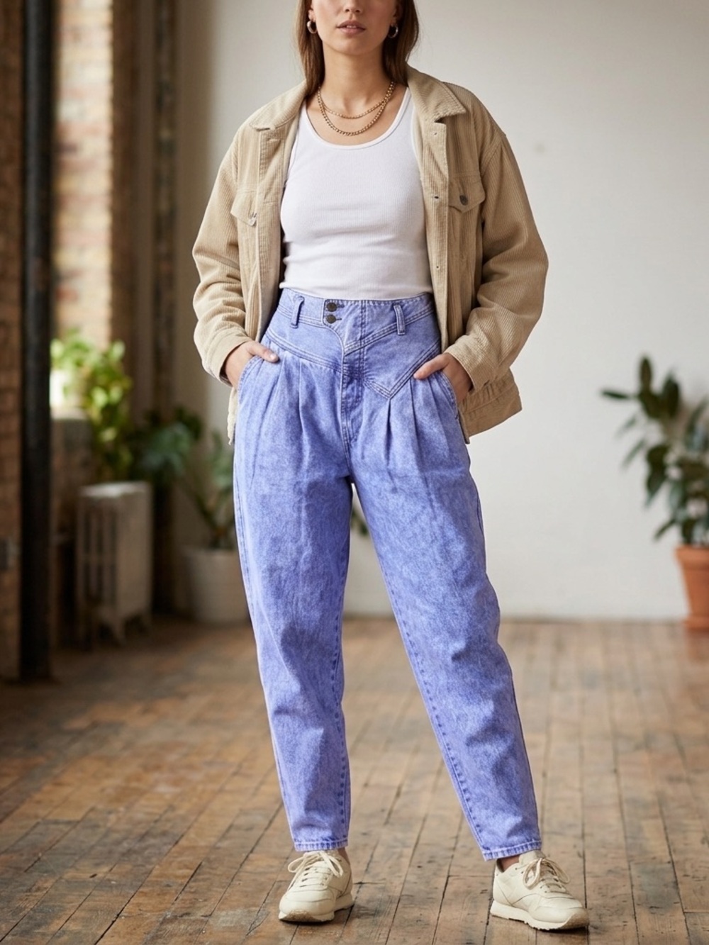 Vtg 80s Mom Jeans 8 High Waist Tapered Pleated Paperbag Stefano Acid Wash